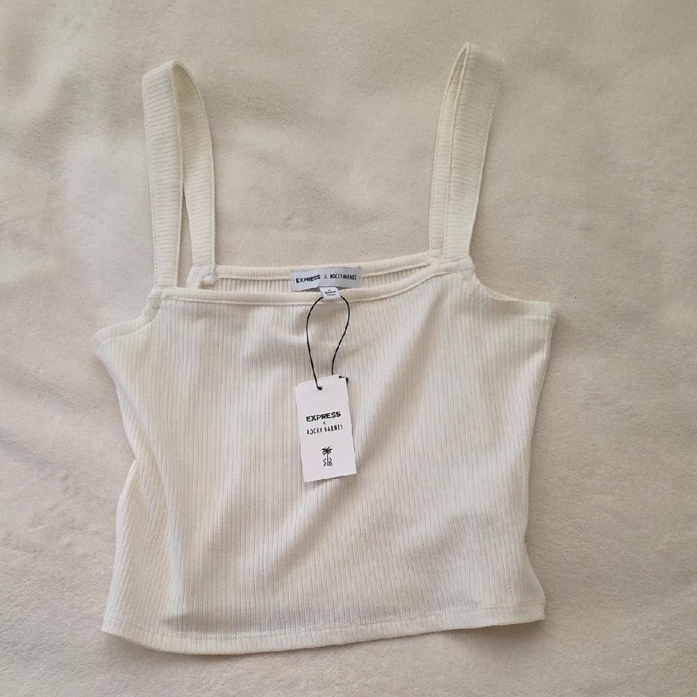 Express Ribbed Cream Camisole